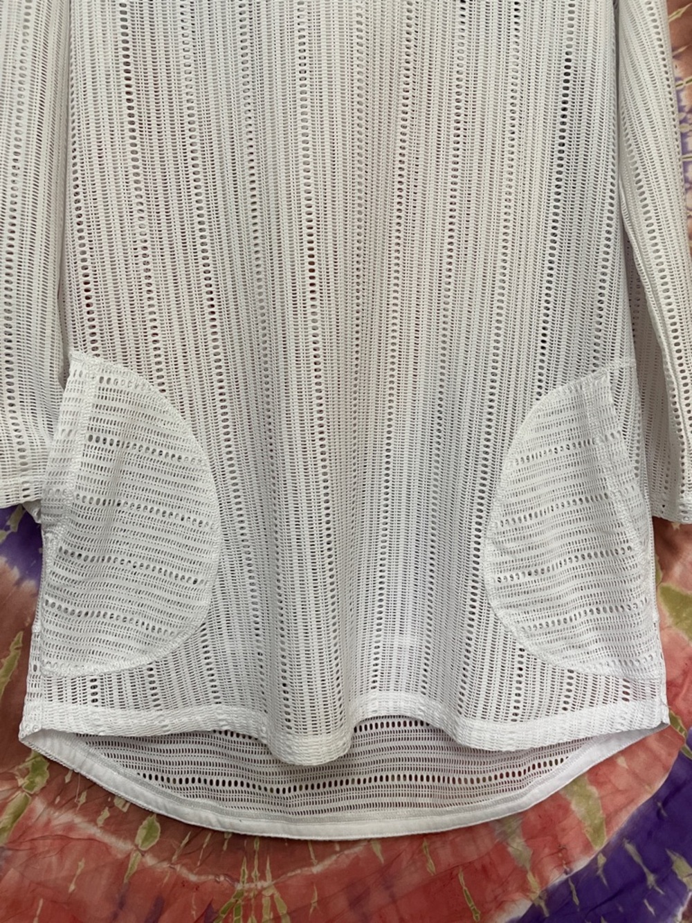 Prana White Lightweight Crochet Hooded Swim Cover-Up - Picture 6 of 8